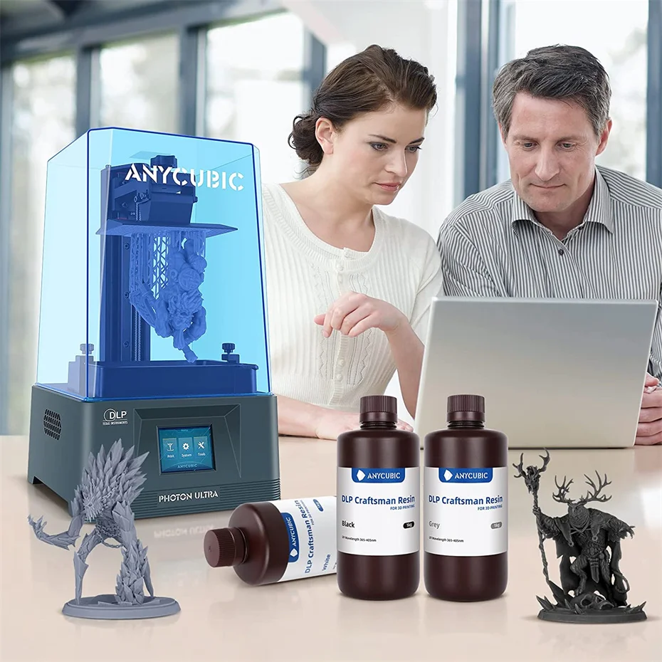 DLP 3D 프린터 송진, UV 포토폴리머 장인 송진, 빠른 경화 3D 인쇄 액체, Photon Ultra DLP LCD용, 365-405nm, 신제품