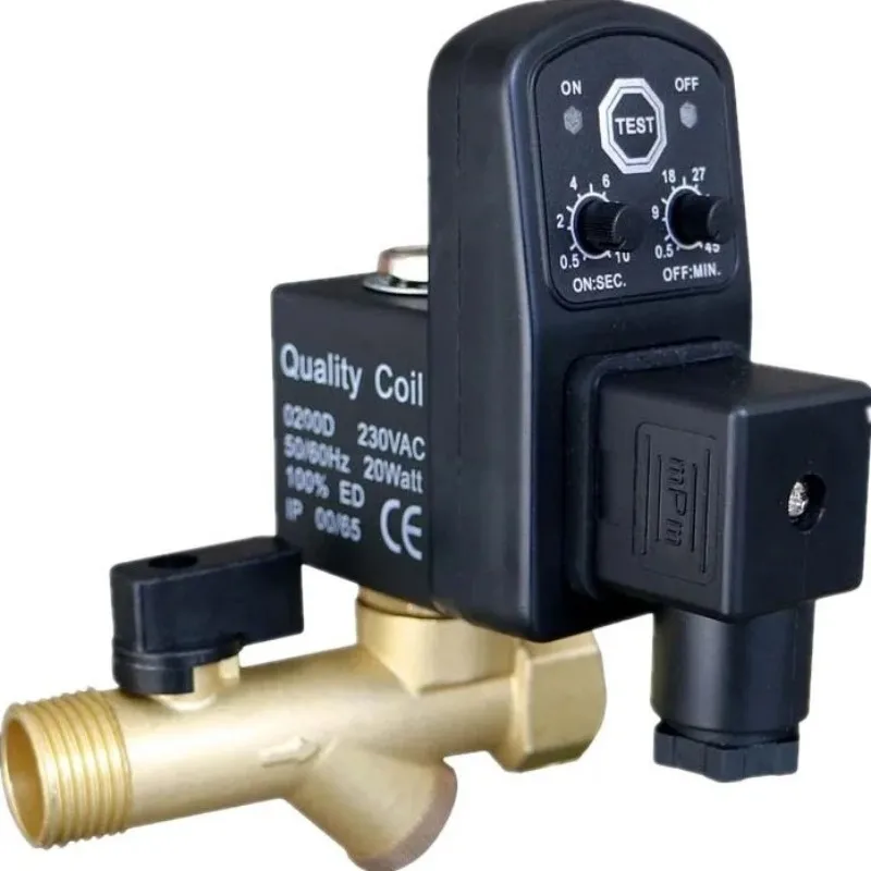 1/2" Automatic Timer AC220V Compressor Condensate Drain Timer Solenoid Valve