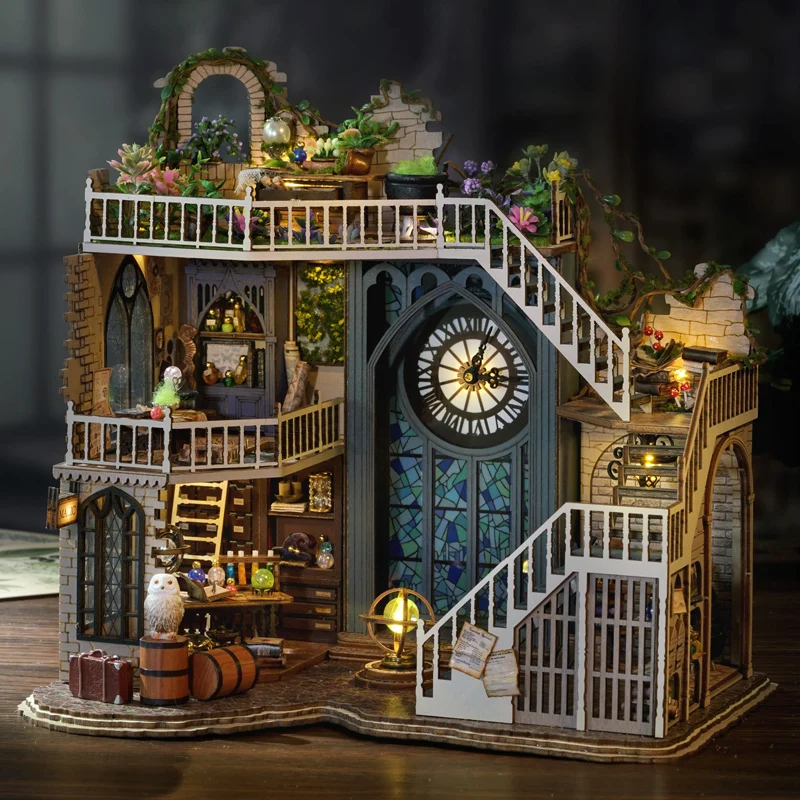 NEW DIY Wooden Doll Houses Magic House Casa Miniature Building Kits with Furniture Led Light Dollhouse for Adults Birthday Gifts 2
