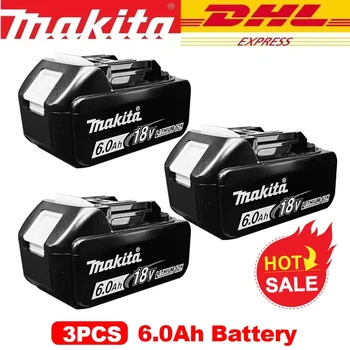 100% original Makita battery, 6.0Ah rechargeable battery, replacing Makita 18V BL1830BL1840BL1850BL1860B, power tool battery