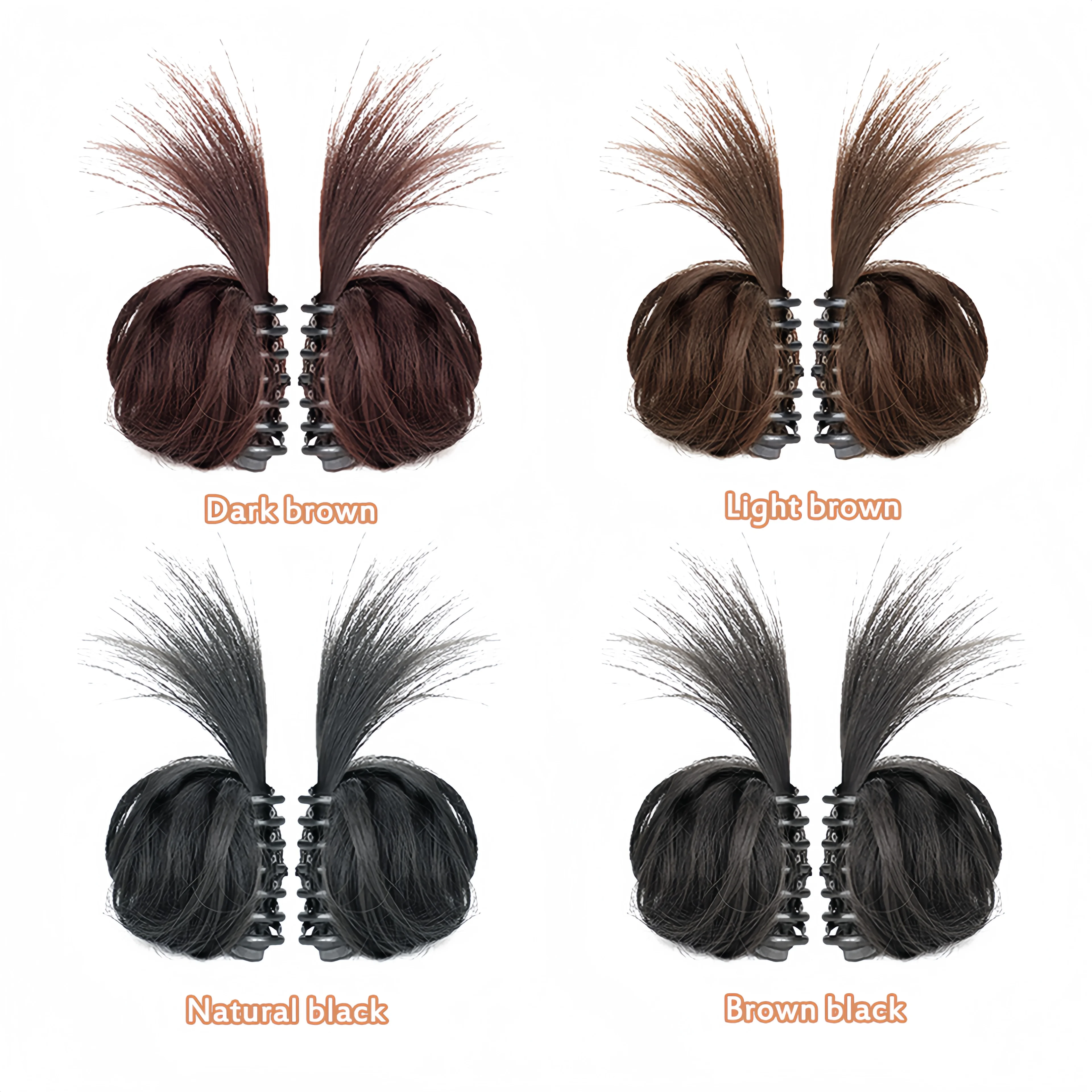 Brown Black Synthetic Hair Scrunchie for Women Messy Bun Ponytails
