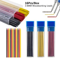 16pcs/Box 2.8mm 2B Solid Carpenter Pencil Replaceable Lead, Woodworking Mechanical Pencil Lead Marking Architectural Accessory 1