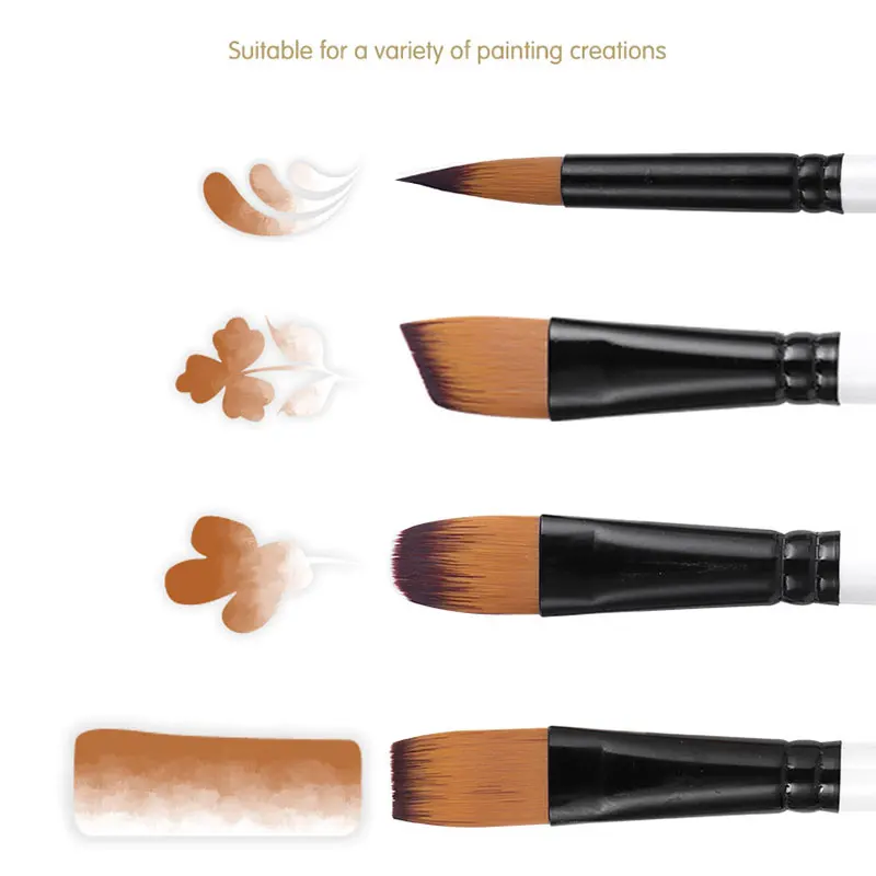 A Set of Brushes And Palettes: 24 Nylon Artist Brushes, Accompanied by 5 Round Palettes, Suitable for Acrylics, Watercolors.