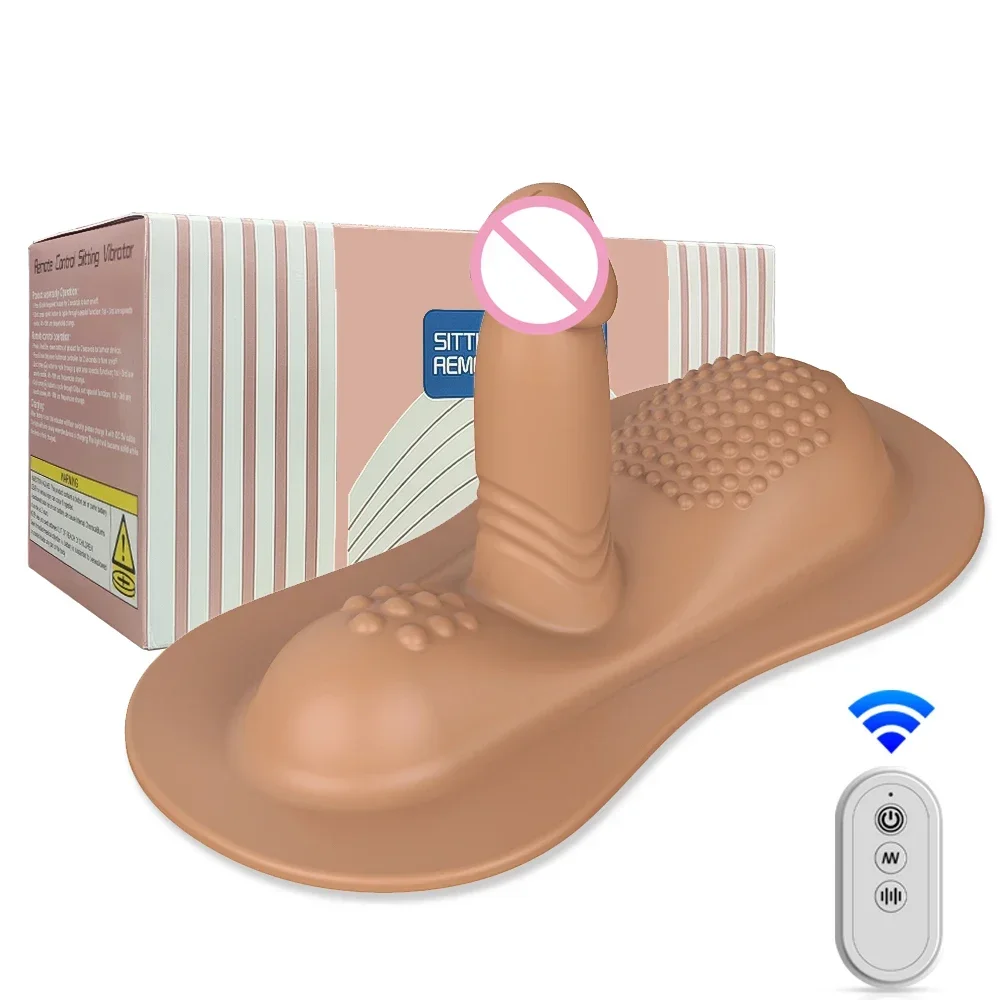 Remote Control Sit and Ride Dildo Vibrator - Dual Motor 10 Vibration Modes Clit G Spot Anal Stimulator Couple Sex Toys for Women