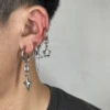 Boucles d'oreilles Punk Grunge Rock à rivets, chaîne, Cool, mode géométrique, goutte d'eau, gothique, breloque esthétique, bijoux, accessoires Hip Hop