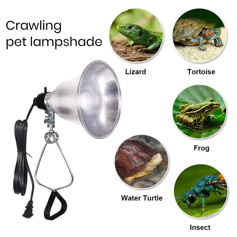 E27 Reptile Heating Lamp Set Turtle Lizard Reptiles Ceramic Heating Lamp Bulb Aluminum Lampshade Amphibious Lighting Supplies