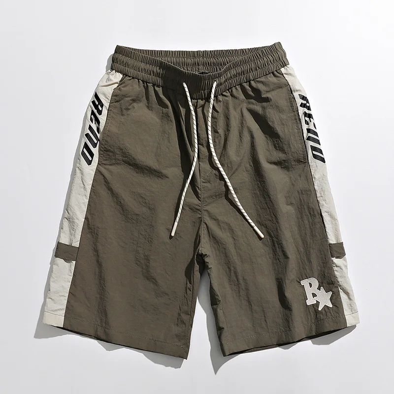 High Street Men's Shorts Summer Patchwork Trendy Style Wide Leg Pants Sweatpants Harajuku Joggers Basketball Sports Casual Pants
