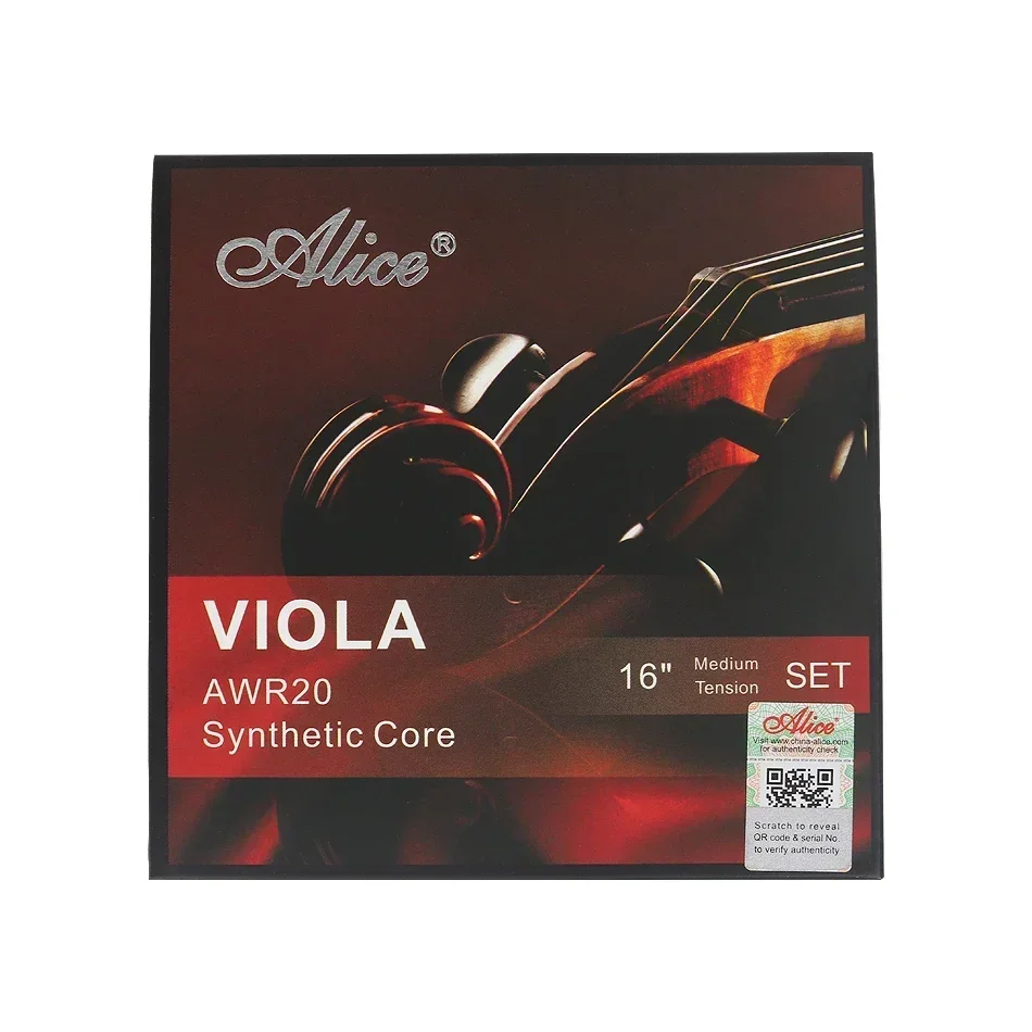 Alice AWR20 Viola Strings Ni-Cr And Pure Silver Winding Steel and Synthetic Nylon Core For 16" Viola Strings Set