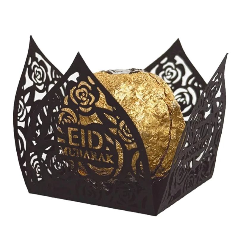 50Pcs Eid Mubarak Decoration Candy Food Tray Box Ramadan Kareem Islamic Muslim Party Supplies D