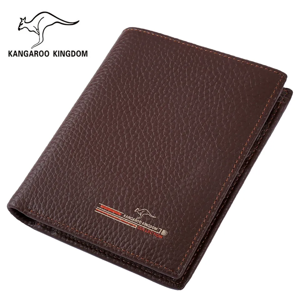 Kangaroo Kingdom Luxury Fashion Men Wallets Genuine Leather Purse Short Designer Brand Wallet