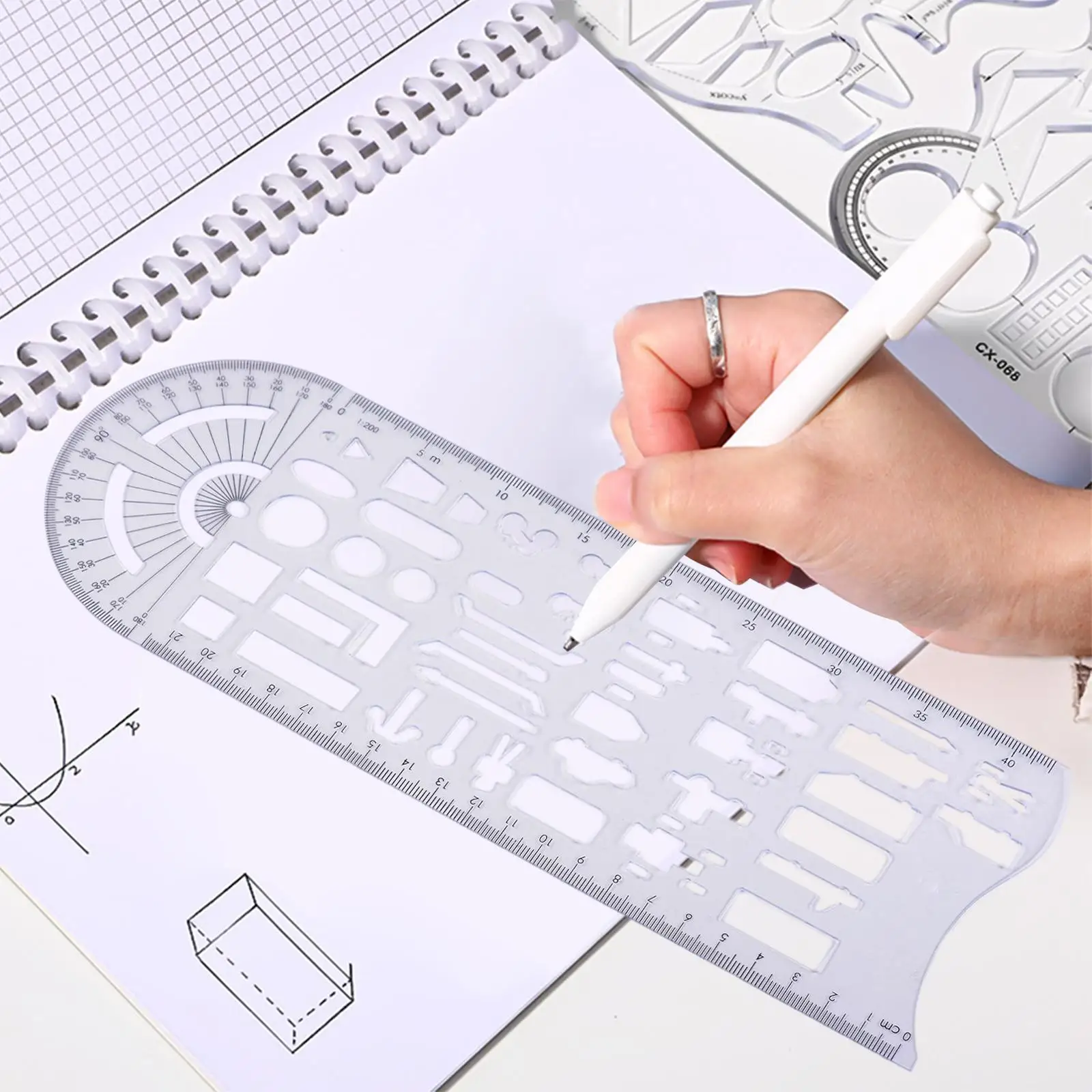 Drawing Ruler Traffic Accident Symbols Drawing Template Measuring Tool