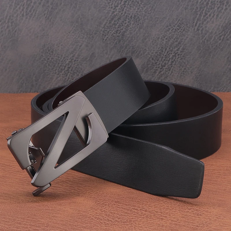 New Fashion Men Z Letter Belt Automatic Buckle Designer Leather Brand Luxury Cintos Masculinos Ceinture Homme