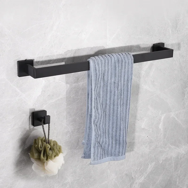 Description Picture 3 of itemBrushed Gold Hardware Set Bathroom Shelf Towel Bar Rack Robe Hook Toilet Paper Roll Holder Black Bathroom Accessories Sets