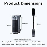 Phone Camera Grip with Bluetooth, Hidden Selfie Stick Stand Multi-Mode Control Universal Fit for IPhone/Android - Vlog Essential - Image 4