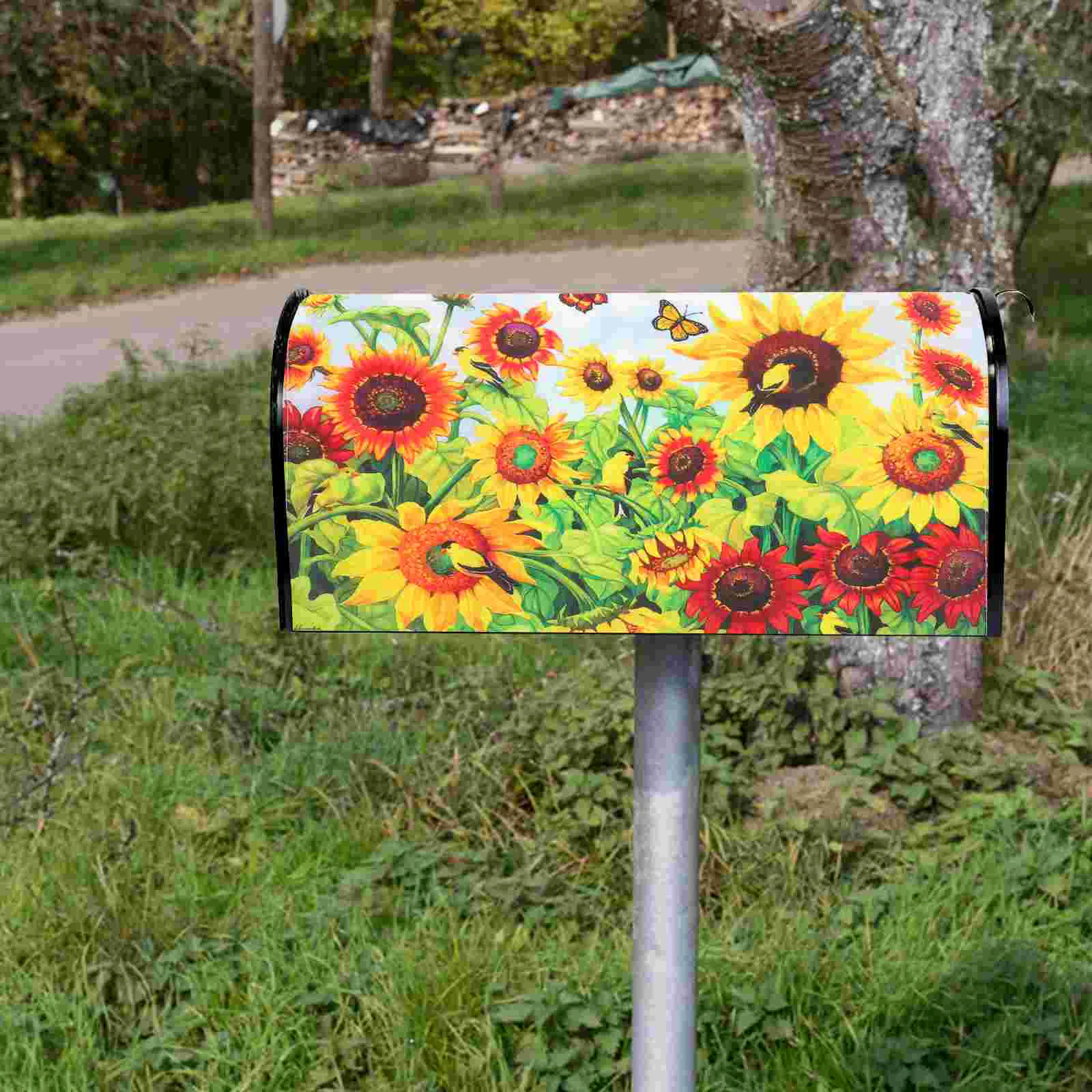 

Flower Mailbox Cover Flower Pattern Mailbox Protective Cover Garden Letter Box Cover for DIY