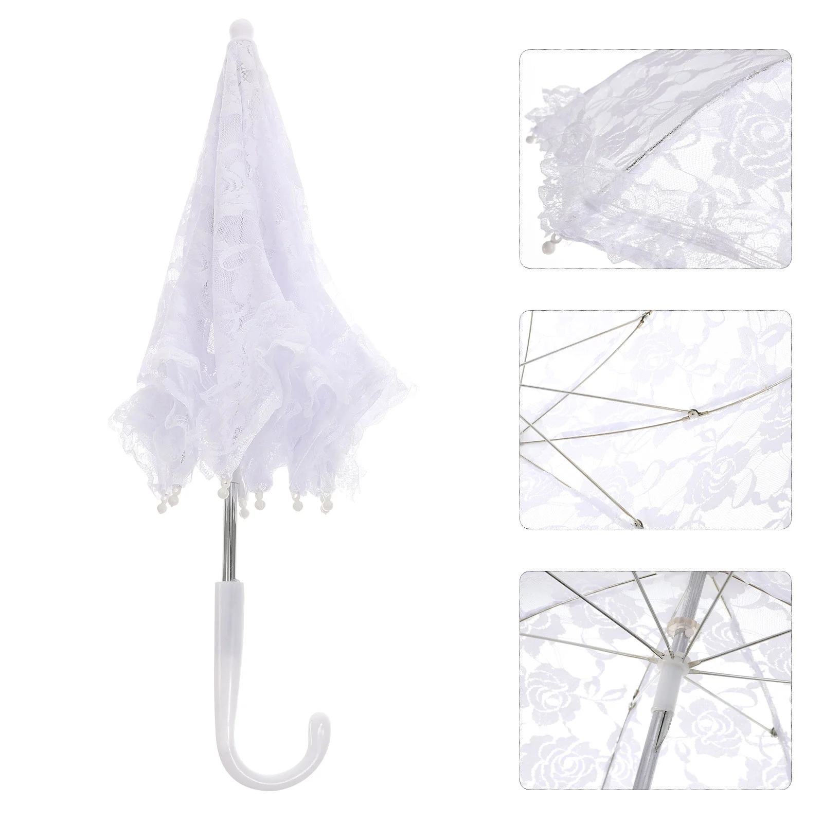 

Lace Umbrella White Vintage Wedding Bride Umbrella Lace Parasol Umbrella Small Lace Umbrella Handle Weeding Photo Props