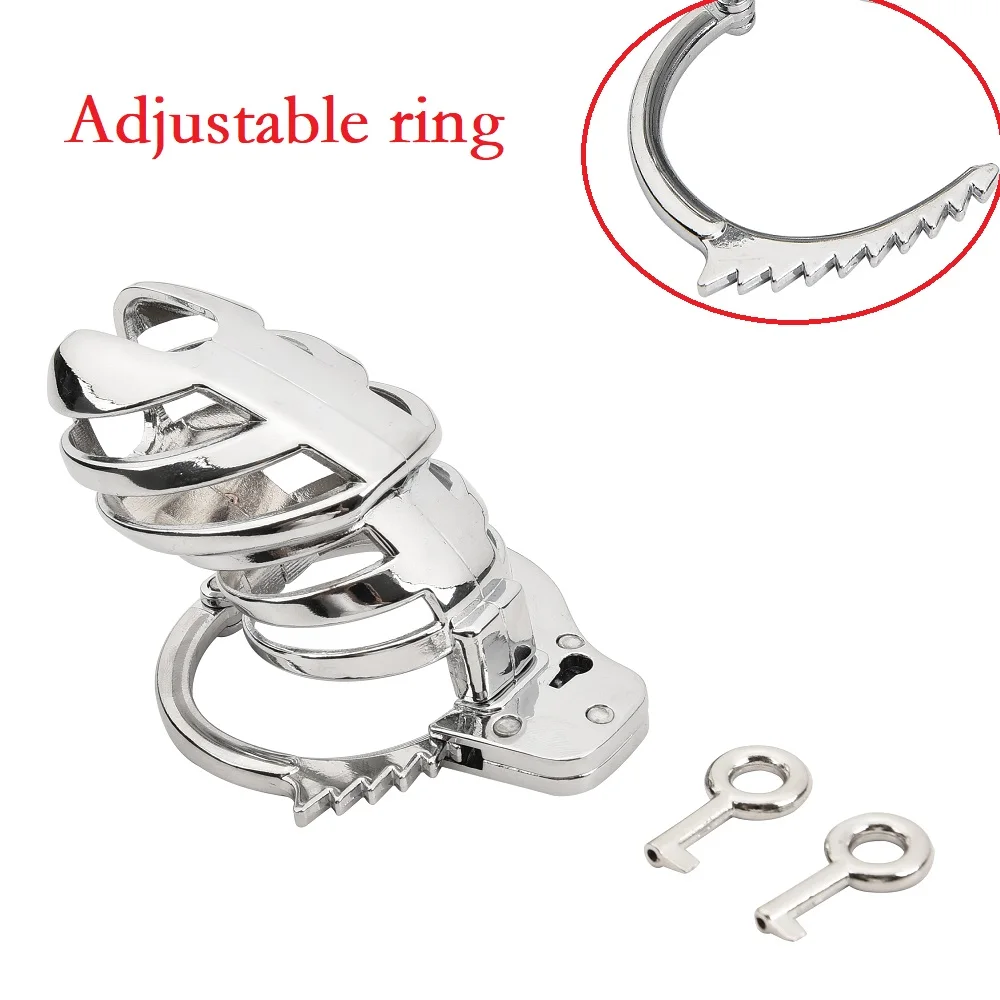 Metal Male Small Penis Cage Adjustable Ring Lock Bondage Bird Chastity Cage Belt Cock Ring Slave Restraint Trainer Man Sex Toy