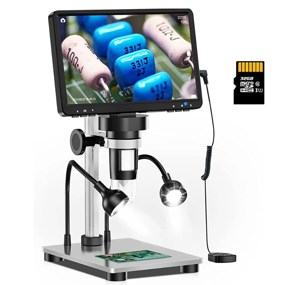 Elikliv DM9 7'' Digital Microscope 50X-1200X Video Microscope Camera Adjustable HD LCD For PCB Electronics Soldering Tools