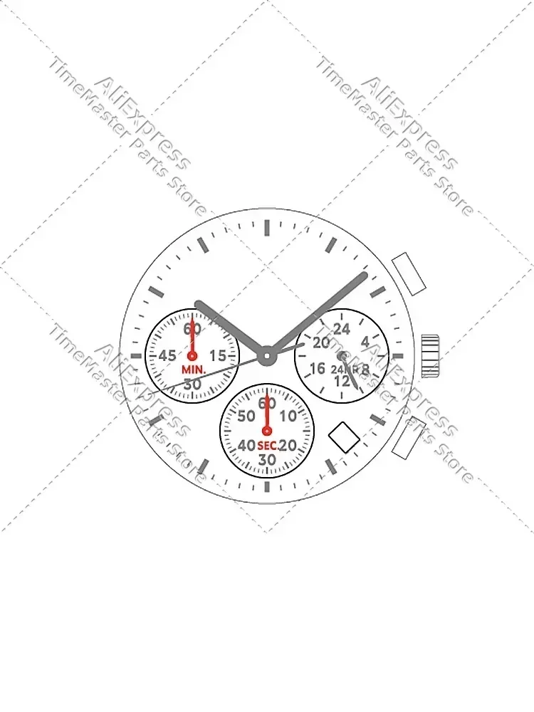 Hattori / SII VD Series Japanese Movement VD53C VD53B 6 Hand Chrono Quartz Watch Movement VD53-3 Date At 3:00 watch movement quartz watch movement quartz movement