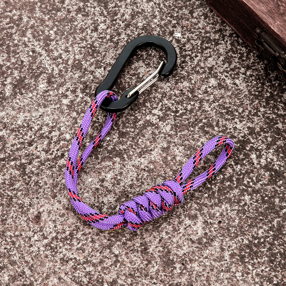 MKENDN Multifunktionaler Karabiner-Schlüsselanhänger, handgefertigt, geflochten, Wasserflaschen-Schlüsselband, Outdoor-Notfall, Paracord-Schnur, Schlüsselhalter, Geschenk – Detail 13