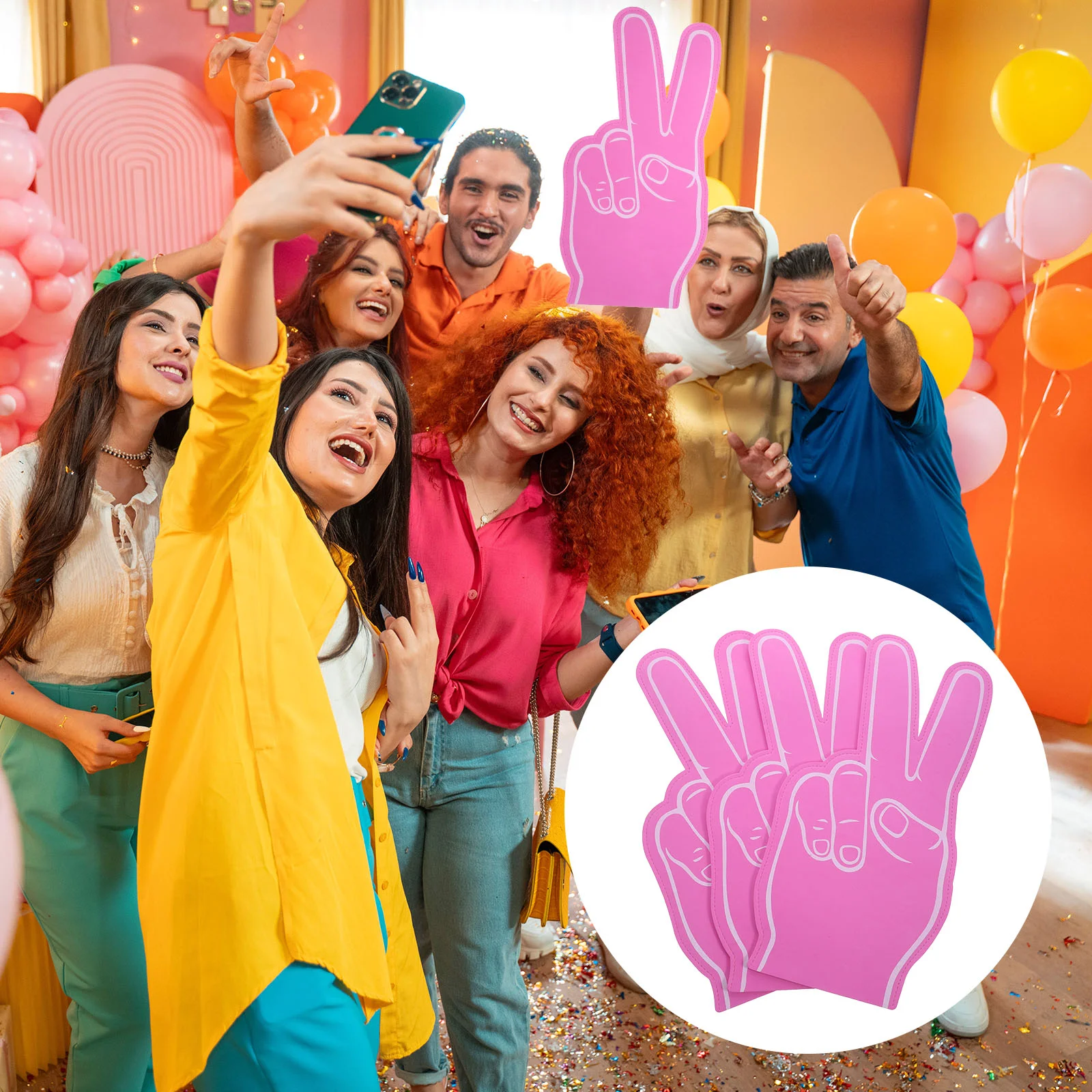 3 Pcs Cheerleading Hand Gesture Party Prop Clothing Props Sports Favor Noise Maker Foams Finger for Football Decoration