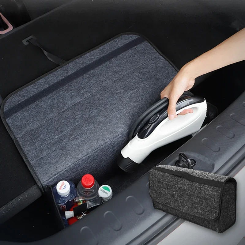 CAER Car Organizer Bag Car Trunk Organizer Car Seat Organizer Woolen Felt Stowing Tidying Large Container Waterproof Storage Bag