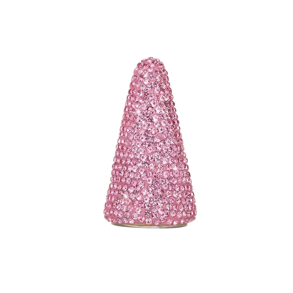 Sparkling Diamond Solid Wood Rings Display Stands Jewelry Rack Cone Shape Rings Holders Single Finger Rings Showcase Stand 2
