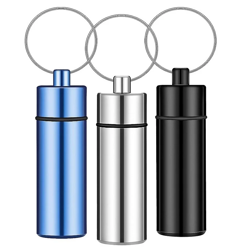 Aluminum Alloy Stash Jar with Keychain Waterproof Portable Herb Tobacco Storage Container Smoking Accessories