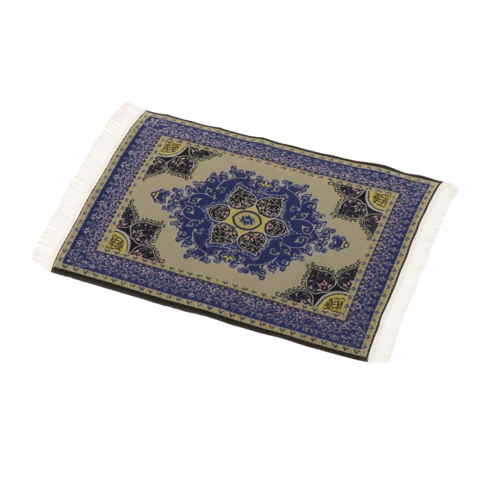

1:12 Embroidery Dollhouse Rugs for Living Room Accessories Furniture Handmade with Tassels Carpeting Decor Woven Turkish Rug