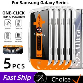 1-5 pezzi senza polvere facile installazione protezione dello schermo privacy per Samsung Galaxy S26 Ultra S25 Edge S23 S24 S21 S22 Plus vetro temperato