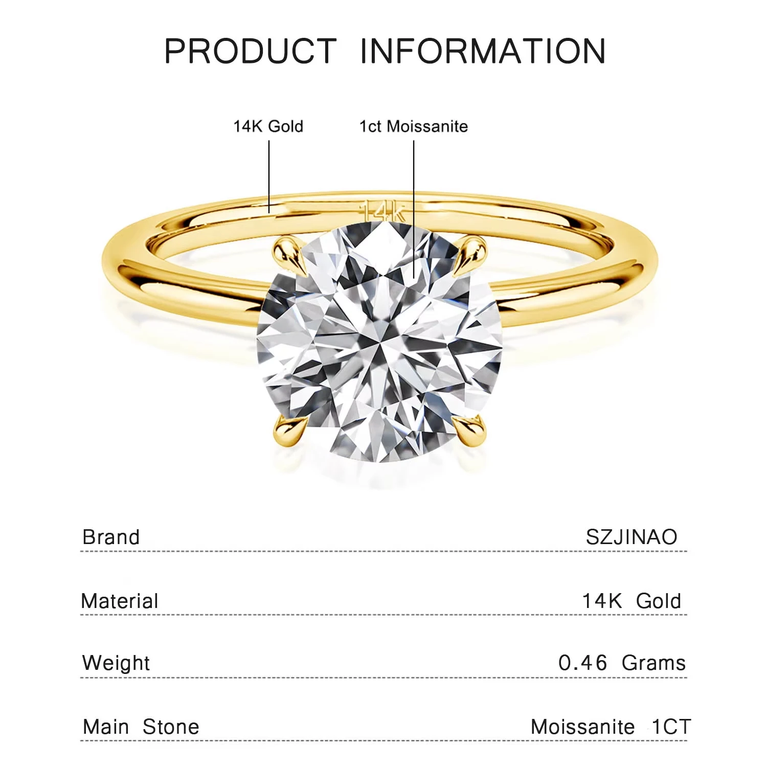 14K Gold 1ct