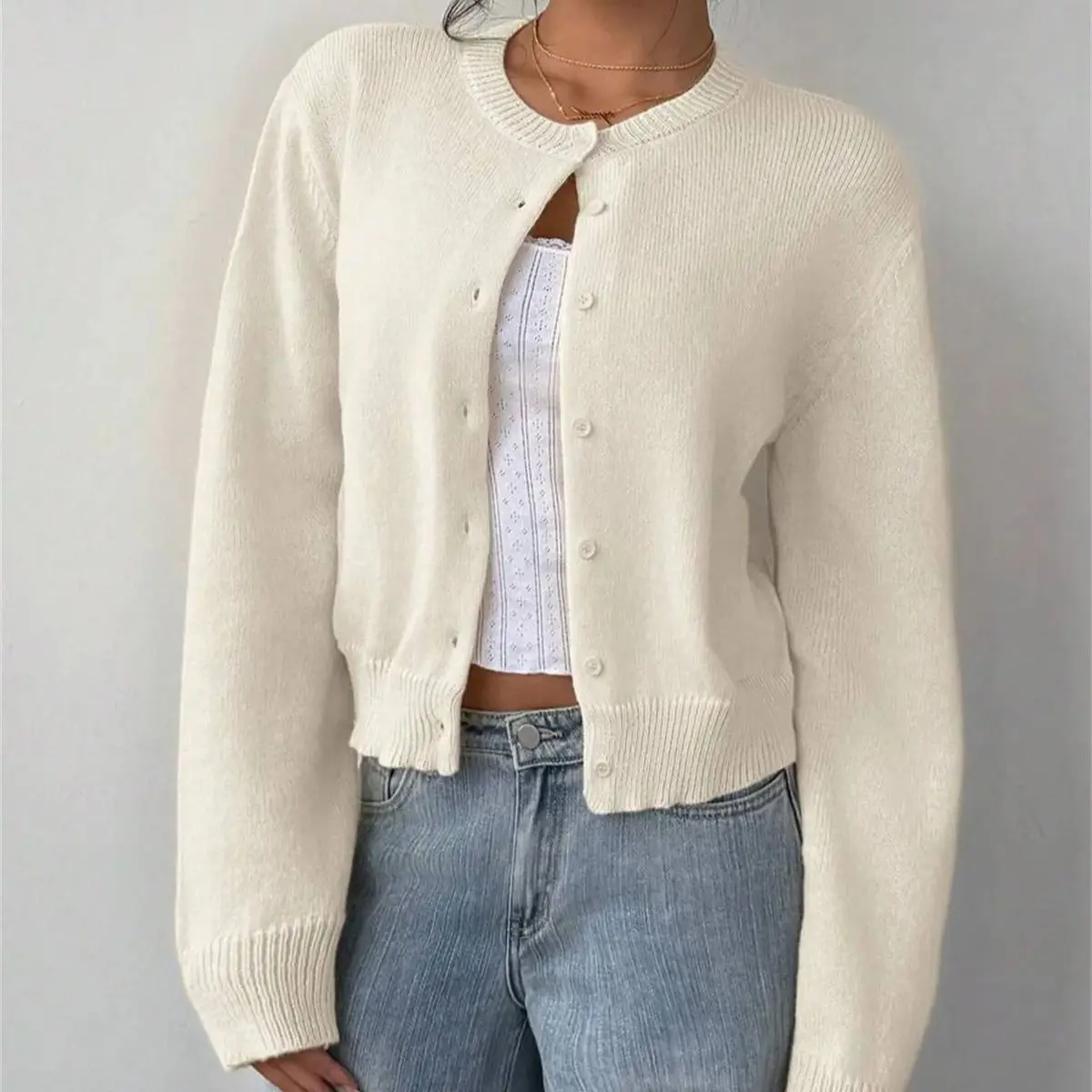 Knitted Single-Breasted Cardigan 2