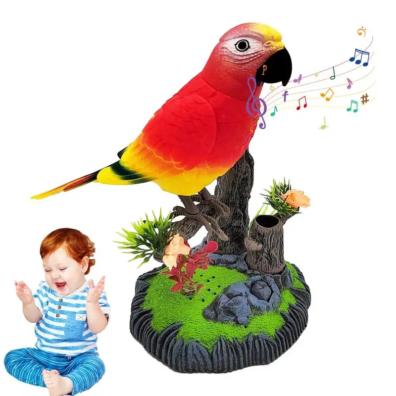 

Talking Bird Toy Vocal Chirpy Birds Toy Electronic Parrot Sensor Realistic Toy For Boys Girls Kid Adults For Home Kids Room Desk