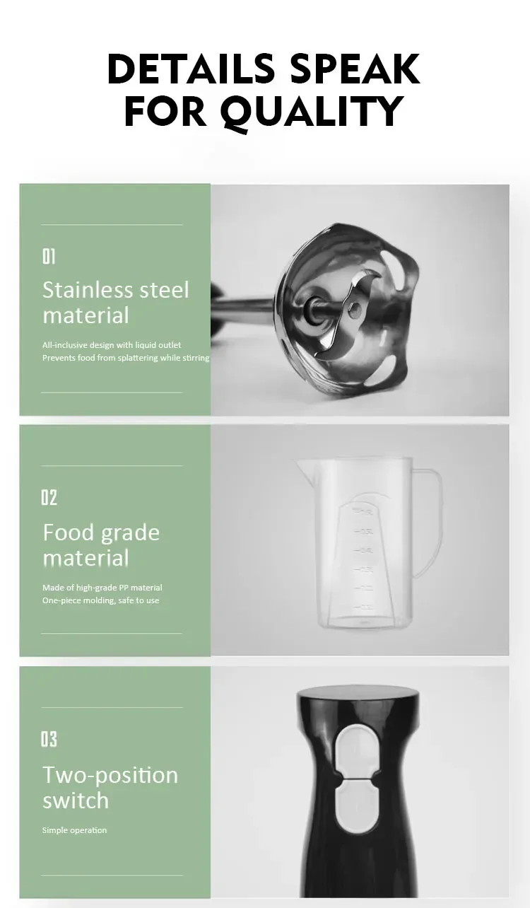 Hot Selling Professional 2-in-1 Electric Hand Blender Shaker Bottle Baby Food Blender Plastic Container Commercial Stick