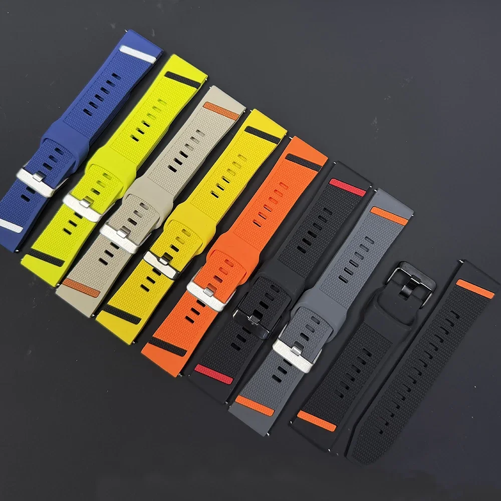 Enhanced Silicone Sports Watch Strap - 22mm, Unisex Bracelet Replacement
