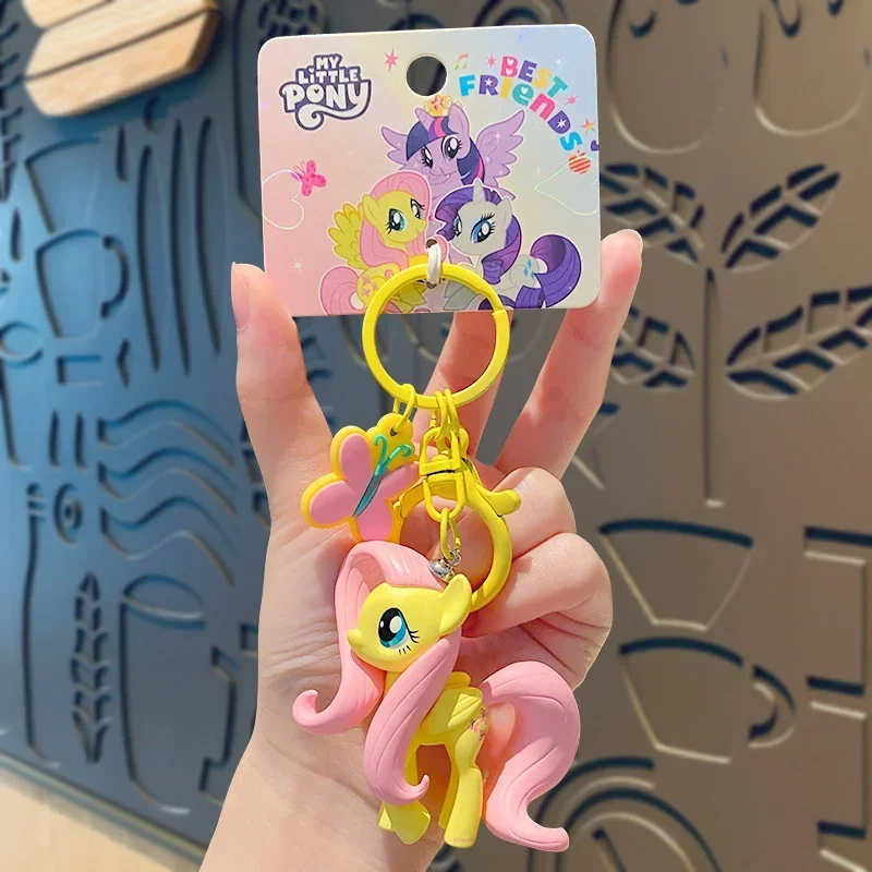 My Little Pony Anime Keychain Twilight Sparkle Pinkamena Diane Pie Fluttershy Rarity Rainbow Dash KeyBuckle Kids Birthday Gifts 3