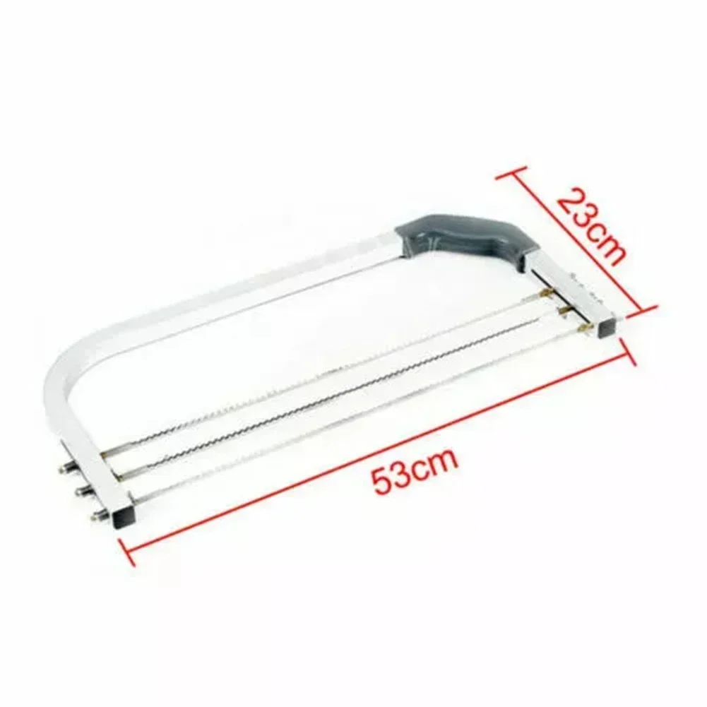 Cake Cutter Leveller 3 Blade Wire Slicer for Layering and Decorating Marked Measuring Guide Comfort Grip Handle