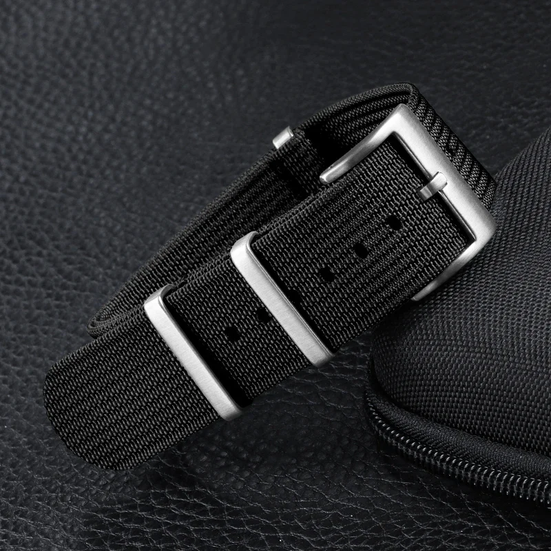 Durable Military-Style Nylon Watch Strap in Brown, Green, Black – Sporty and Casual Replacement Band
