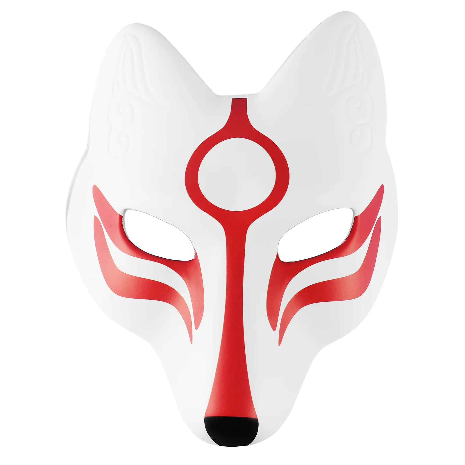 

Halloween EVA White Mask Masquerade Costume Mask Halloween Theme Party Cosplay Mask Dance Makeup Prop (White and Red)