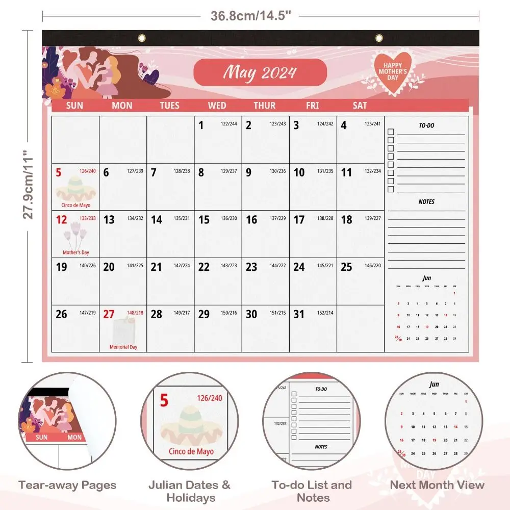 

Year Planning Note English Wall Calendar Schedule Paper 13 Months Hanging Wall Calendar December 2023-December 2024