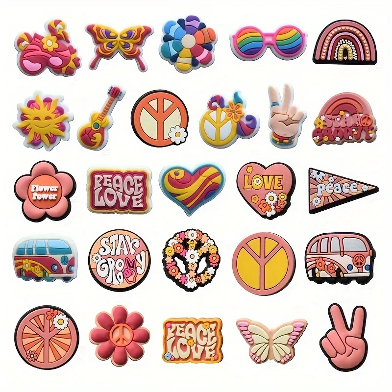 26 pieces of pink set shoe flower, perforated shoes, slippers and sandals, party shoe and boot decoration