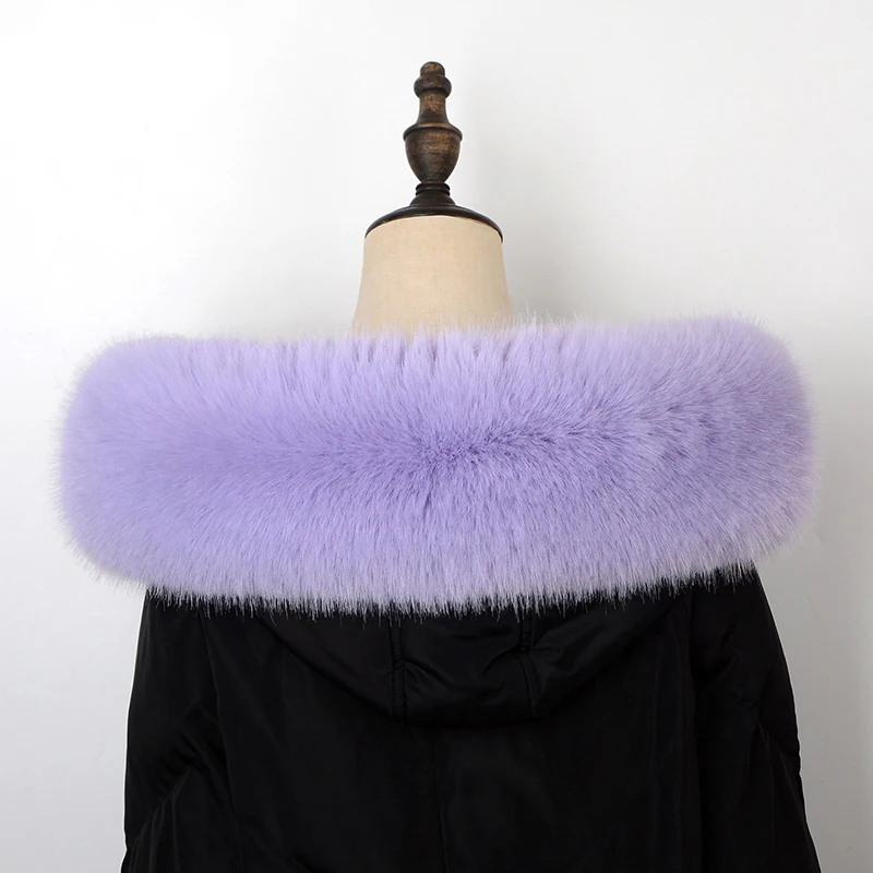 Women Faux Fox Fur Collar Shawl Furry Fur Collar For Winter Coat Hood Fur Decor Fake Fur Scarf Parkas Coat Fur Collar Scarves 2