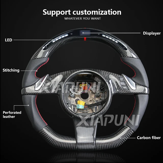 Carbon Fiber LED Steering Wheel Customized for Porsche Cayenne/Panamera 2010-2016 Racing Wheel - - Racext 2