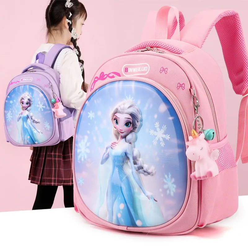 

Disney Frozen Girls Kindergarten Backpack School Bags Elsa Anna Student Shoulder Orthopedic Bag Large Capacity Kids Gift Mochila