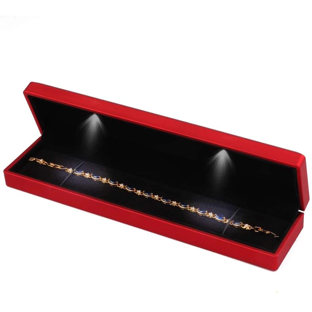 Elegant LED Light Jewelry Necklace & Bracelet Gift Display Box
