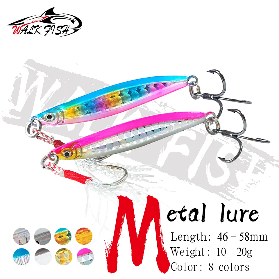 Walk Fish 1 Pz Casting Jigging Lure Shore Casting Spoon Metal Jig 10G 15G 20G Shore Saltwater Fishing Lure Bit Esca Artificiale