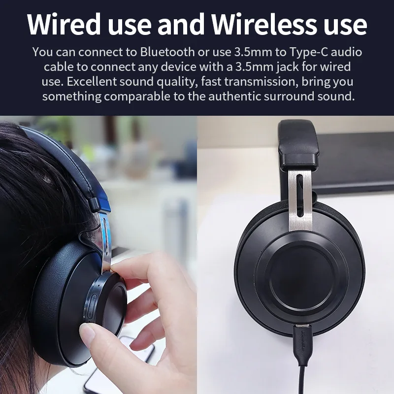 Bluedio Bt5 Fone de Ouvido sem Fio Bluetooth Fone de Ouvido com Fio sobre a Orelha Esporte Fone de Ouvido 57 mm Unidade 1520h Tempo de Jogo Mic para Chamada de Telefone - Image 6
