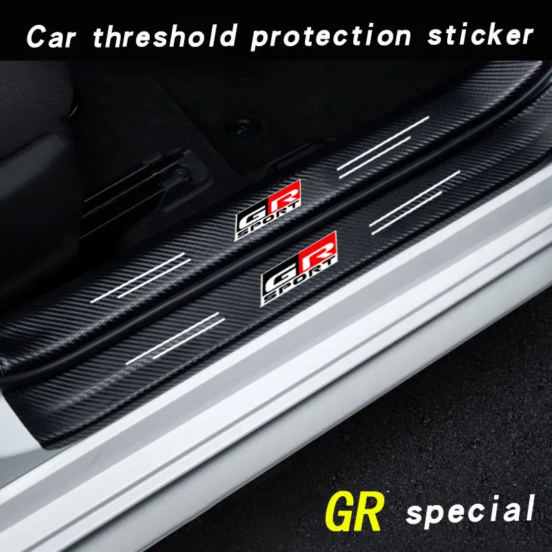 자동차 탄소 섬유 도어 씰 환영 페달 Toyota GR Sport Gazoo Racing Yaris 86 Corolla Hilux Supra C-HR 액세서리 인테리어