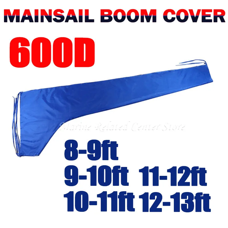 

Blue 8-9ft 8-13ft Waterproof Sail Cover Boat Cover, Mainsail Boom Cover for 600D Oxford Cloth Sunshade Dustproof Mainsail Cover