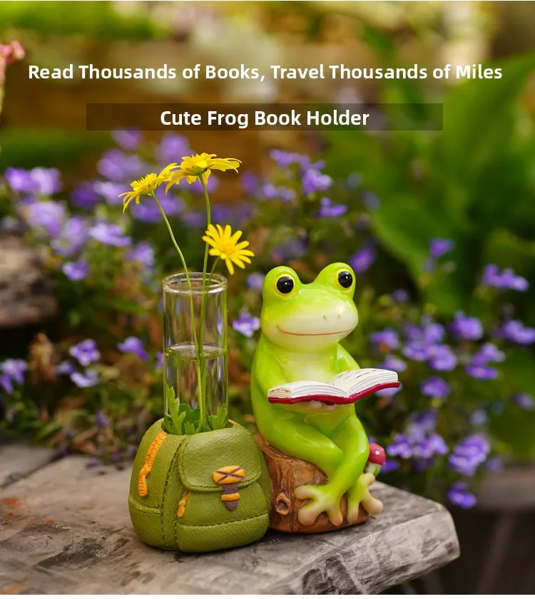 Creative F Book Reading Glass Vase Simulation Dry Flower Holder Cute Living Room Table Test Tube Flower Pot Decoration